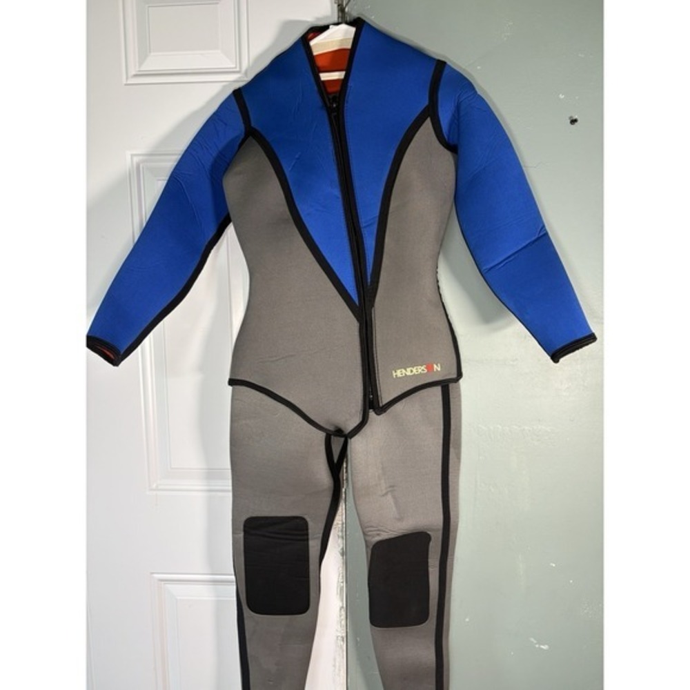 Henderson Womens Two Piece Wetsuit Blue Grey Neoprene Full Body Diving Suit